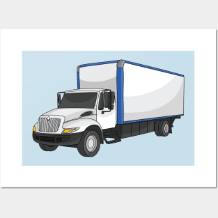 Box truck cartoon illustration Posters and Art